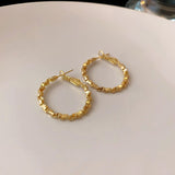 Cube Beaded Hoop Earrings (Gold & Silver, Silver Needles)