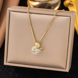 Titanium Steel Swan Pendant Necklace