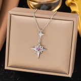 Titanium Steel Star Gem Pendant Necklace