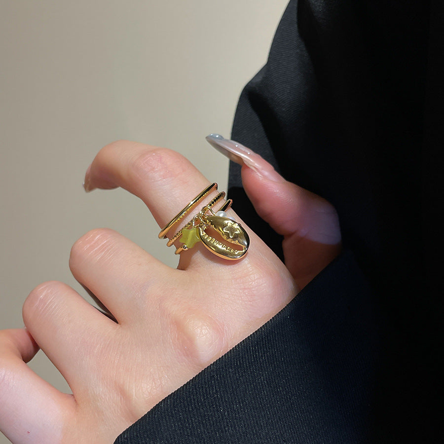 Gold Plated Niche Design Open Rings (3 Styles, Stainless Steel)