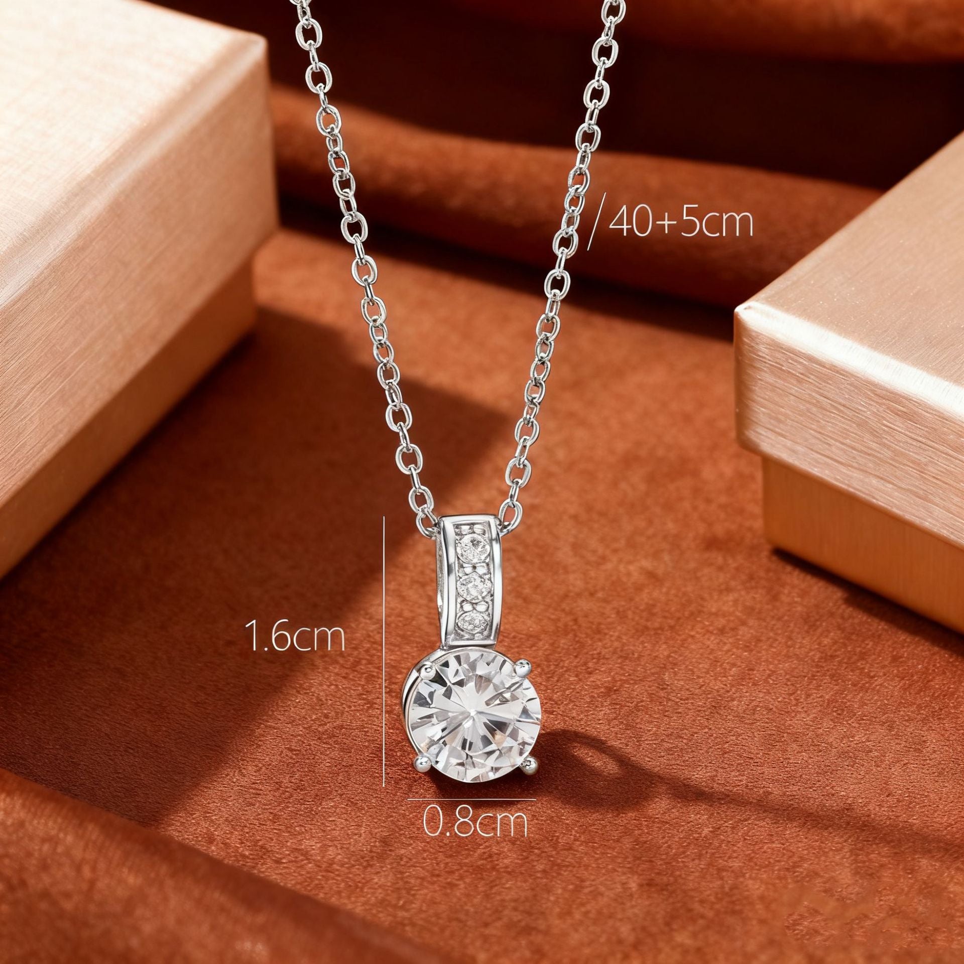 Titanium Steel Solitaire Pendant Necklace