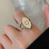 Gold Plated Oval Statement Rings (3 Styles, Stainless Steel)